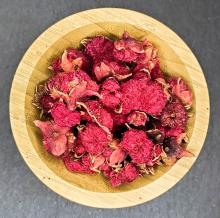 Pomegranate Flowers in wooden bowl